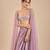 Dusty lilac gajji silk embroidered dhoti set with drape sleeves