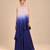 Lilac and navy blue modal satin embroidered kurta set