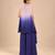 Lilac and navy blue modal satin embroidered kurta set