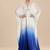 Light blue ombre gajji silk embroidered kaftan