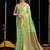 light green soft cotton blend jari border with zhallar festive wear saree