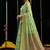 light green soft cotton blend jari border with zhallar festive wear saree