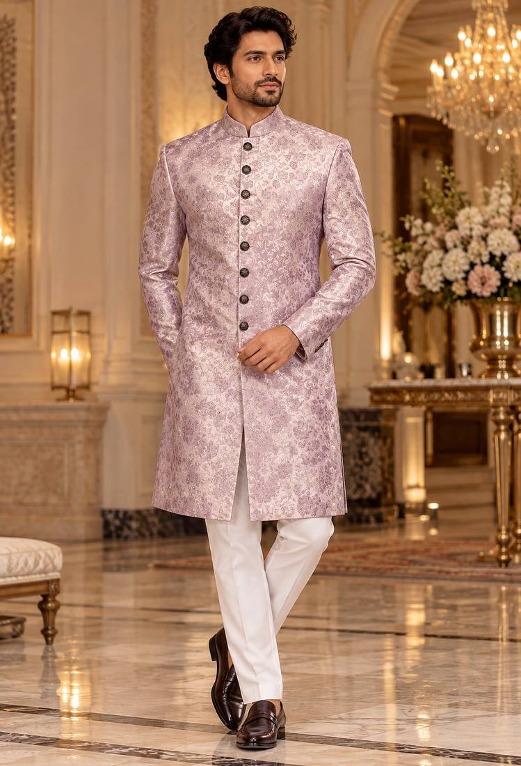 Pink indowestern sherwani ethnic wear