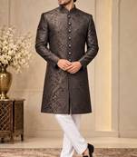 Black indowestern sherwani ethnic wear