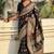 Black woven design zari silk blend saree