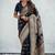 Black woven design zari silk blend saree