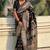 Black woven design zari silk blend saree