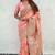 Peach woven design silk blend saree