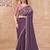 Purple floral embroidered  georgette heavy work saree