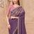 Purple floral embroidered  georgette heavy work saree