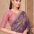 Purple floral embroidered  georgette heavy work saree