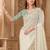 Off white ethnic motifs embroidered  georgette heavy work saree