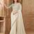 Off white ethnic motifs embroidered  georgette heavy work saree