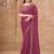 Purple ethnic motifs sequinned  georgette heavy work saree