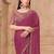 Purple ethnic motifs sequinned  georgette heavy work saree