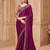 Purple embellished embroidered  georgette saree