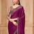 Purple embellished embroidered  georgette saree