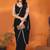 Black mirror work  georgette saree