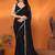 Black mirror work  georgette saree