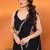 Black mirror work  georgette saree