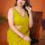 Yellow mirror work  georgette saree