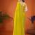 Yellow mirror work  georgette saree