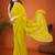 Yellow mirror work  georgette saree