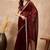 Maroon embellished solid festive saree