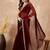 Maroon embellished solid festive saree