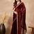 Maroon embellished solid festive saree