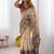 Cream floral  cotton handloom saree