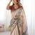 Cream floral  cotton handloom saree
