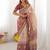 Cream floral  cotton saree