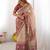 Cream floral  cotton saree
