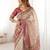 Cream floral  cotton saree