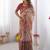 Cream floral  cotton handloom saree