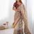 Cream floral  cotton saree
