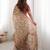 Cream floral  cotton saree