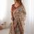 Cream floral  cotton saree
