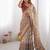Cream floral  cotton saree