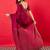 Burgundy woven design zari banarasi saree