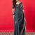 Charcoal zari silk blend banarasi saree
