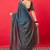 Charcoal zari silk blend banarasi saree