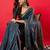 Charcoal zari silk blend banarasi saree