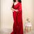 Red embellished beads and stones khadi saree