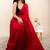 Red embellished beads and stones khadi saree