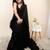 Black embellished sequinned khadi saree