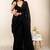Black embellished sequinned khadi saree