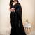 Black embellished sequinned khadi saree