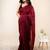 Maroon embellished sequinned khadi saree